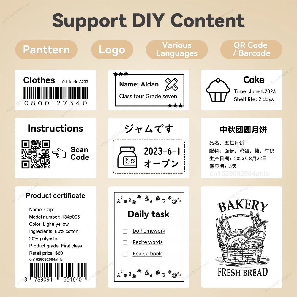 Mini Label Maker P50 Inkless Thermal Label Printer Adhesive Sticker Printer Similar as M110 Marklife P50 E210 or 1PK Label Tape