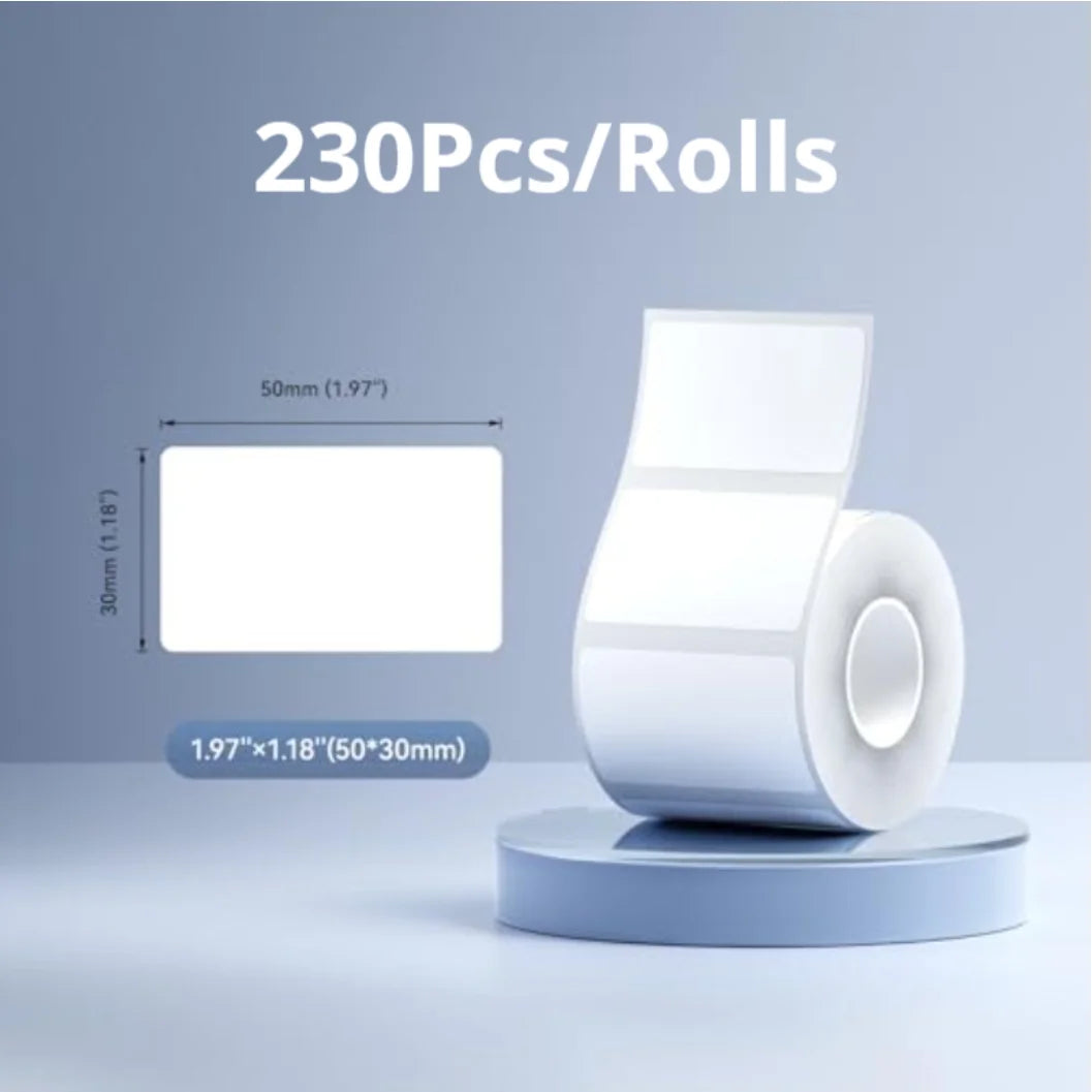 Premium M2 M3 Thermal Sticker Paper 50×30mm 230Pcs Long Storage Time Ideal For Shipping Labels And Retail Shelf Price Tags