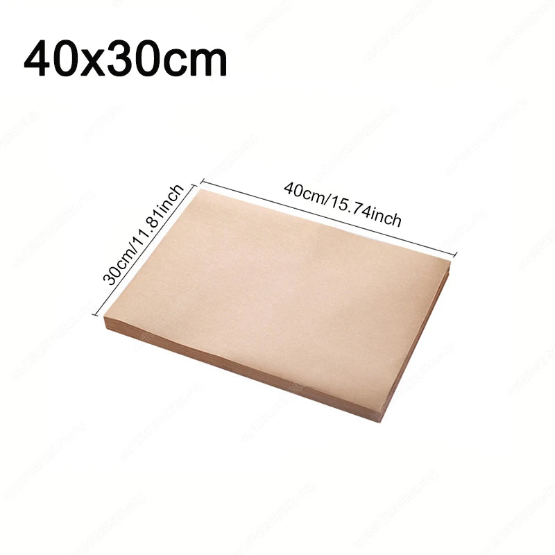 50/100/200PCS Baking Paper Parchment Baking Sheet Oven Air Fryer Grilling Paper Mat Kitchen Rectangle Bread Cake Baking Pads
