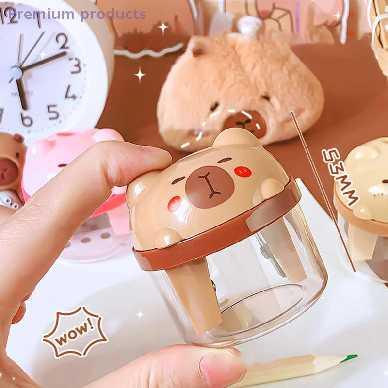 Portable Mini Manual Pencil Sharpener Cartoon Cute Capybara Pencil Sharpener Office School Supplies Student Stationery Gifts