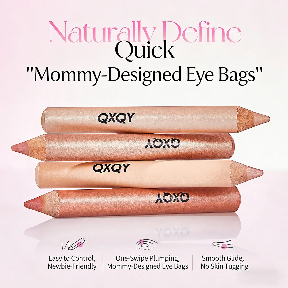 QXQY 3D Under-Eye Highlighter Pen Waterproof Smudge Resistant Long-Lasting Multi-Use Eye Liner Brightening