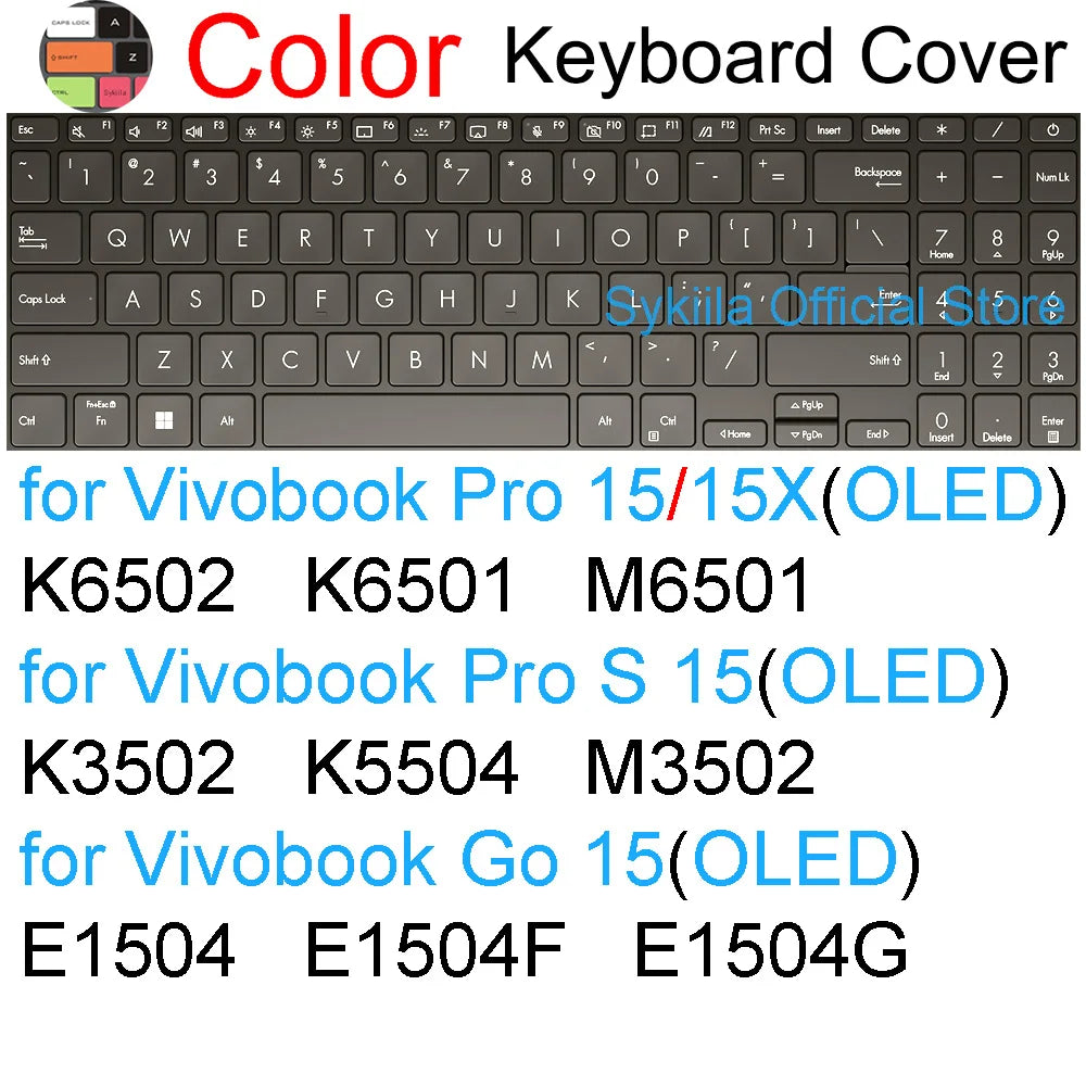 Keyboard Cover for ASUS Vivobook 15 Pro 15X OLED GO S S15 N6506 S5507 S5506 M5506 X1505 M1505 K3504 Silicone Protector Skin Case