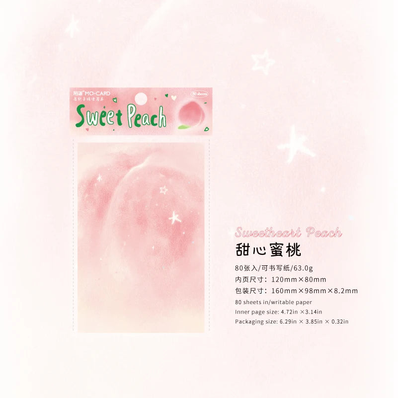80sheets Summer Dessert Retro Ins Colorful Lead Fruit Painting Message Notes DIY Scrapbook Diary Material Aesthetics Craft Paper