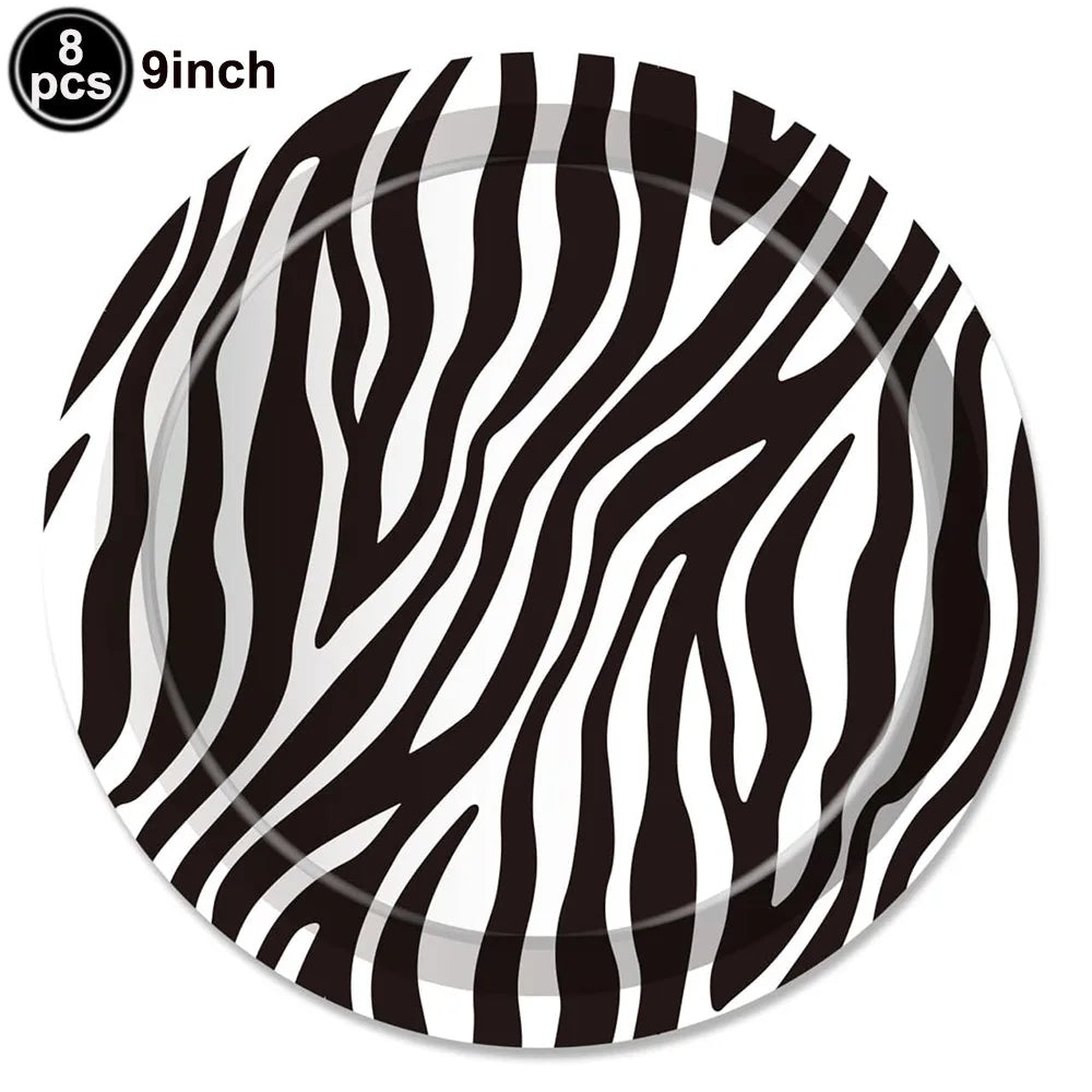 Jungle Safari Wild Animal Party Supplies Disposable Jungle Zoo Animal Print Paper Plates Napkins for Birthday Party Baby Shower