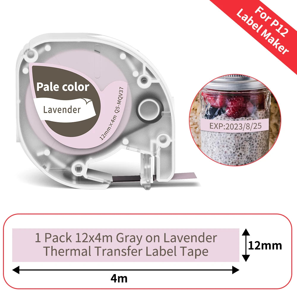 P12 Mini Label Maker Machine with Tape Bluetooth Label Printer Handheld Sticker Multiple Templates Font Inkless Sticker Maker