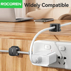 ROCOREN Magnetic Cable Organizer Self Adhesive Wire Holder Under Desk Adjustable Cable Management Wire Keeper Cable Holder Clips 6-30PCS