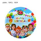 Cartoon Family Theme Birthday Party Decoration Disposable Set Tableware Plate Napkins Tablecloth For Kid Shower Supplies Puzzle