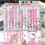 6 Pcs/Set Hello Kitty Melody Limited Edition High Quality Gel Pen Cartoon Series Black 0.5mm Student/Office Daily Stationery