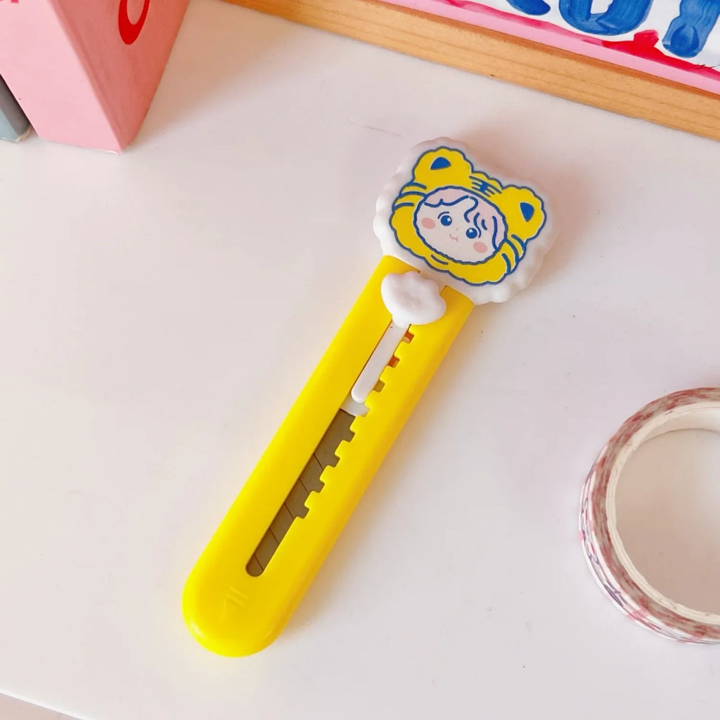 Mini Box Cutter Cartoon Cute Girly Pink Cat Paw Clouds Cutter Letter Envelope Opener Mail Knife Supplies Scrapbooking Tools