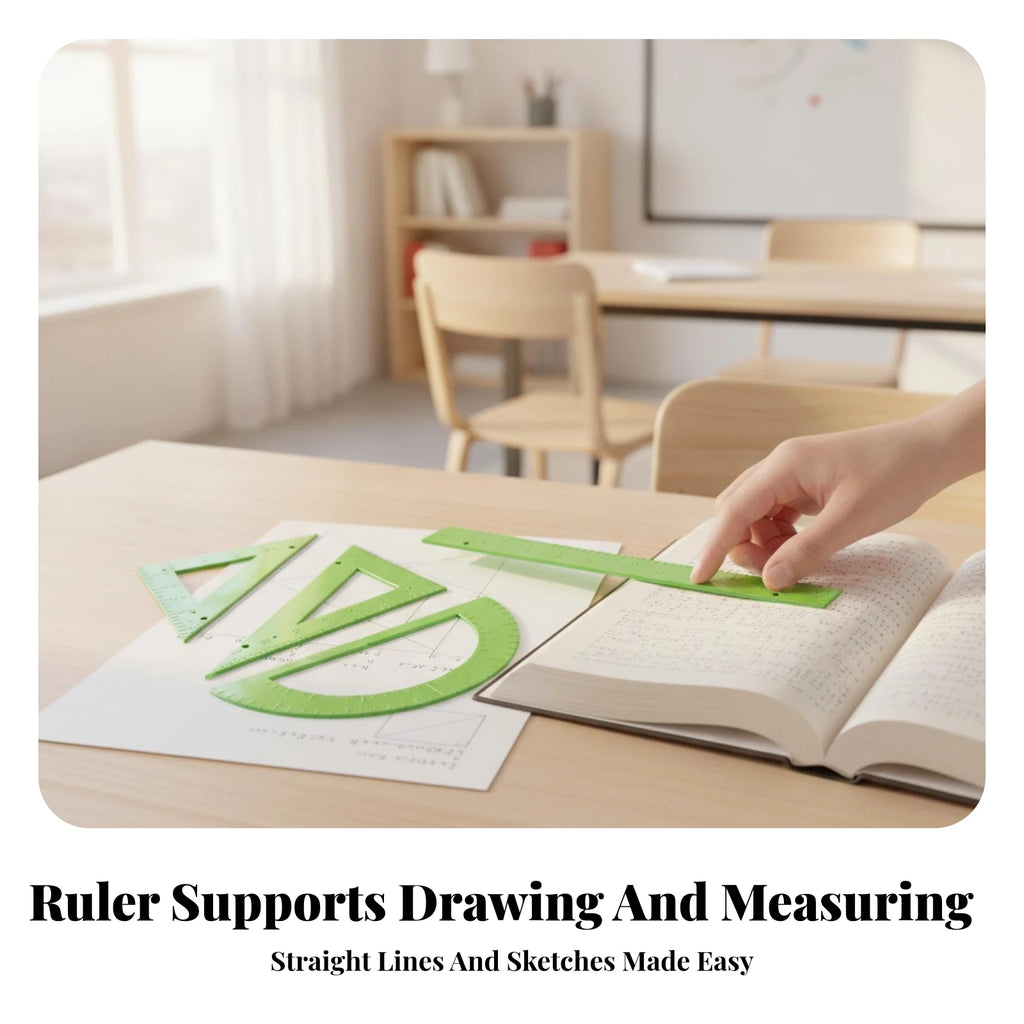 Blind Accessible Geometry Set Raised Markings Translucent Green Geometry Set