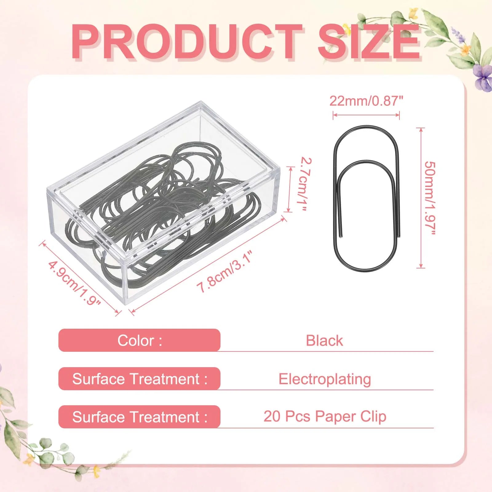20/50/100Pcs Paper Clip 2inch Non-Skid Metal Paper Clamp Clips Large for Office Supplies Craft Scrapbook Document Note Sorting