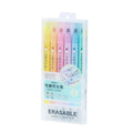 6pcs Erasable Highlighters Pastel Markers Dual Tip Fluorescent Pen for Art Drawing Doodling Marking School Office Stationery