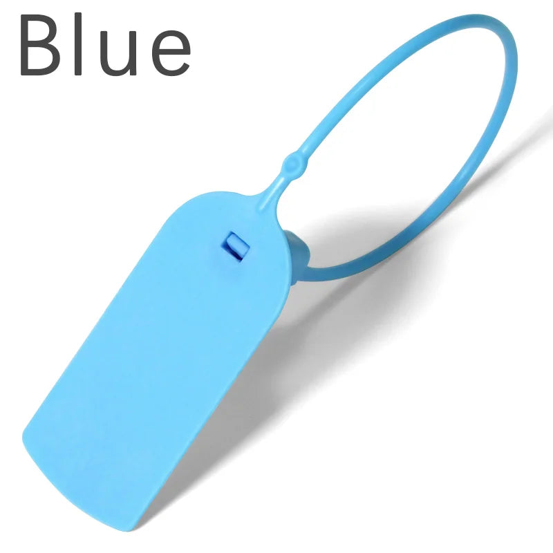 100Pcs Custom Logo Disposable Anti-tamper Plastic Security Seals Hang Tags for Clothing Shoes 200mm 7.8"