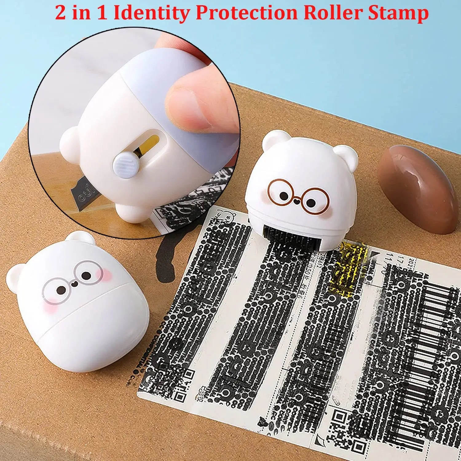 Roller Stamp Messy Code Erase Security Self-Inking Hide Seal Identity Information Theft Protection Privacy Eliminators Portable