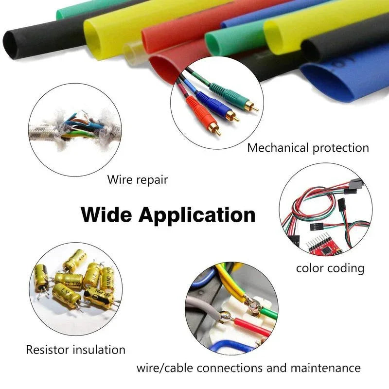 127/328/580/800Pcs Heat Shrink Wrapped Shrinking Insulation Sleeving Thermal Casing Car Electrical Cable Shrink Tube Tube Kit