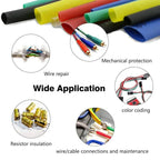 127/328/580/800Pcs Heat Shrink Wrapped Shrinking Insulation Sleeving Thermal Casing Car Electrical Cable Shrink Tube Tube Kit