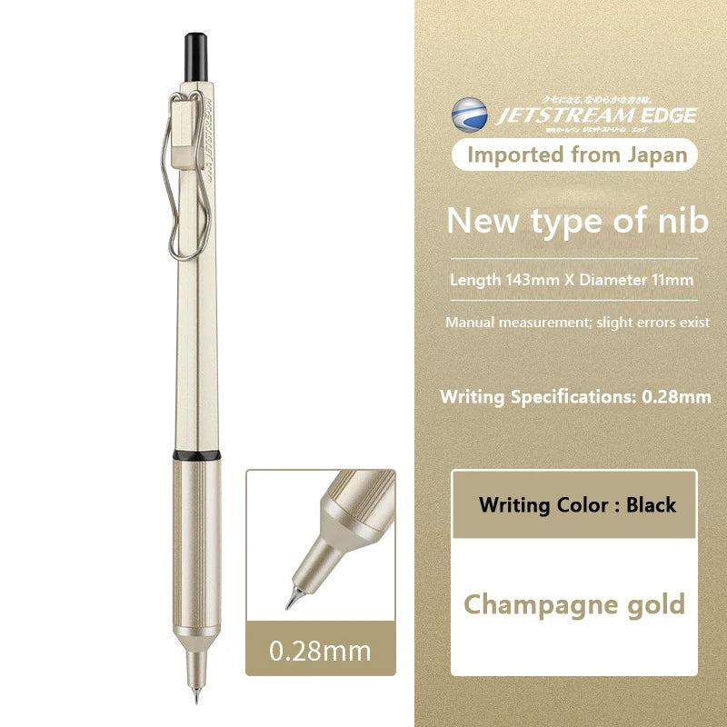 Japan UNI JETSTREAM EDGE Ultra Fine Ballpoint Pen,SXN-1003 Metal 0.28/0.38mm Fast-Drying for business,signing,Japanese Stationer