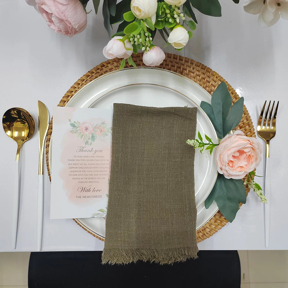 6PCS 43x43cm Dinner Table Rustic Decor Muslin Tea Towels, Birthday Decore Retro Cotton Cheesecloth, Cotton Gauze Wedding Napkins