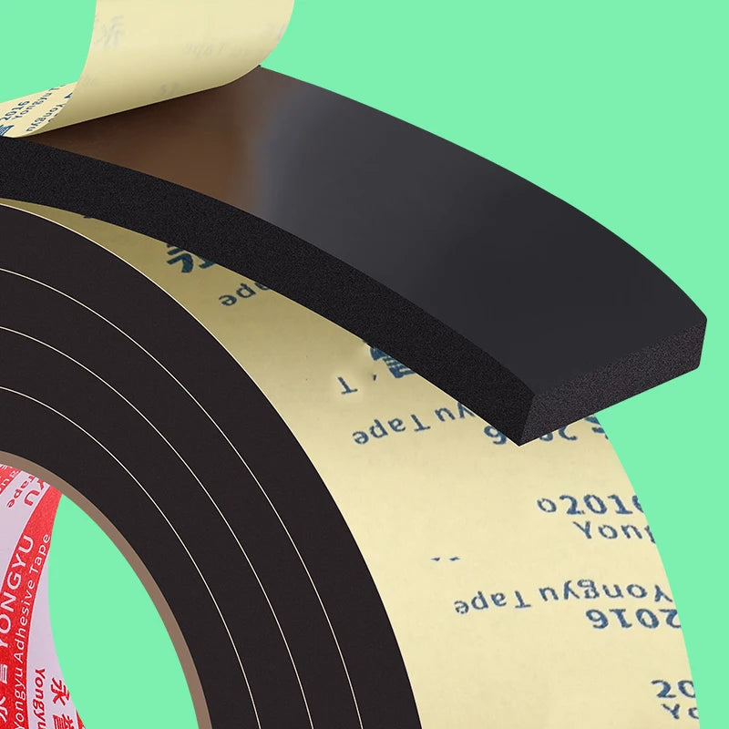 Rubber Self Adhesive Sponge Seal Strip Single Sided Adhesive EVA Black Foam Anti-collision Seal Gasket Width10-50mm Thick 1-5mm