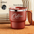 WORTHBUY 304 Stainless Steel Double Wall Insulated Coffee Cup With Handle Portable Students Leak-proof Water Cup Milk Coffee Mug