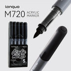 Languo 9pcs/box Soft Brush Acrylic Marker Pen Set，DIY Hand Drawn,Paint Art Markers pens,Student Graffiti Acrylic Paint Pens,M720