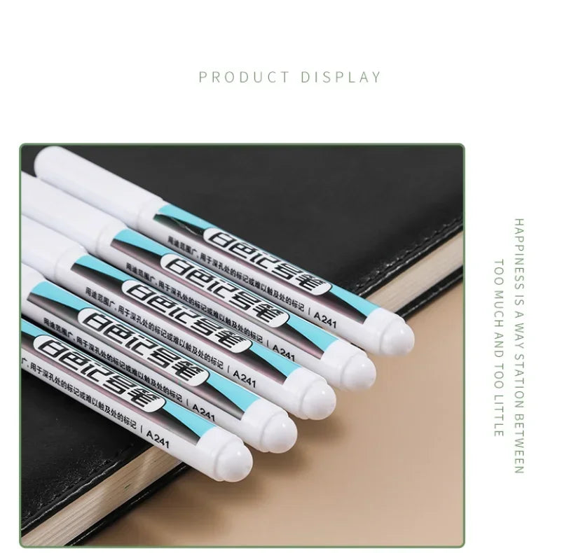 5/10PCS/Set 0.7mm 20mm Long Nib White Marker Pens Multi-Purpose Deep Hole Quick-drying Carpenter Oily Pen for Bathroom Wood