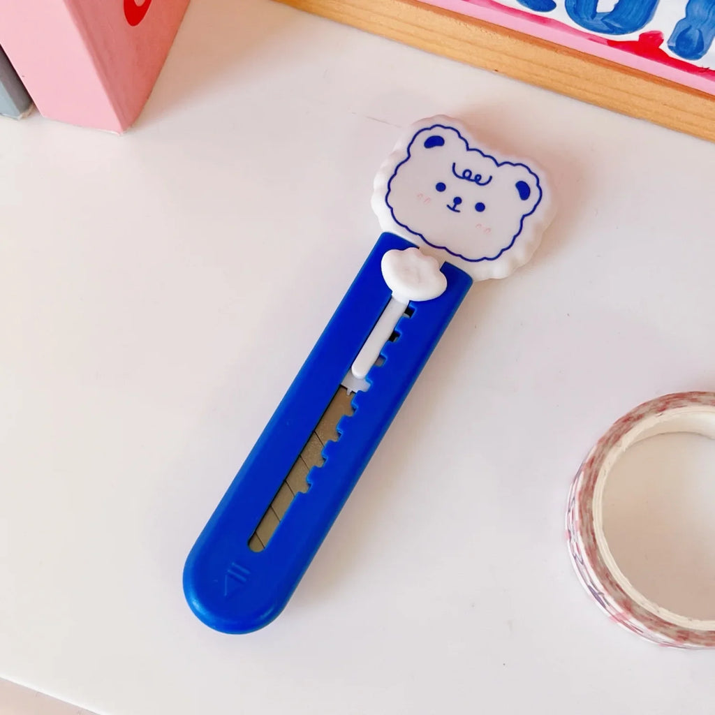 Cute Cat Paw Cloud Utility Knife MINI Pocket Sized Craft Wrapping Box Paper Envelope Cutter Letter Opener Student Art Supplies