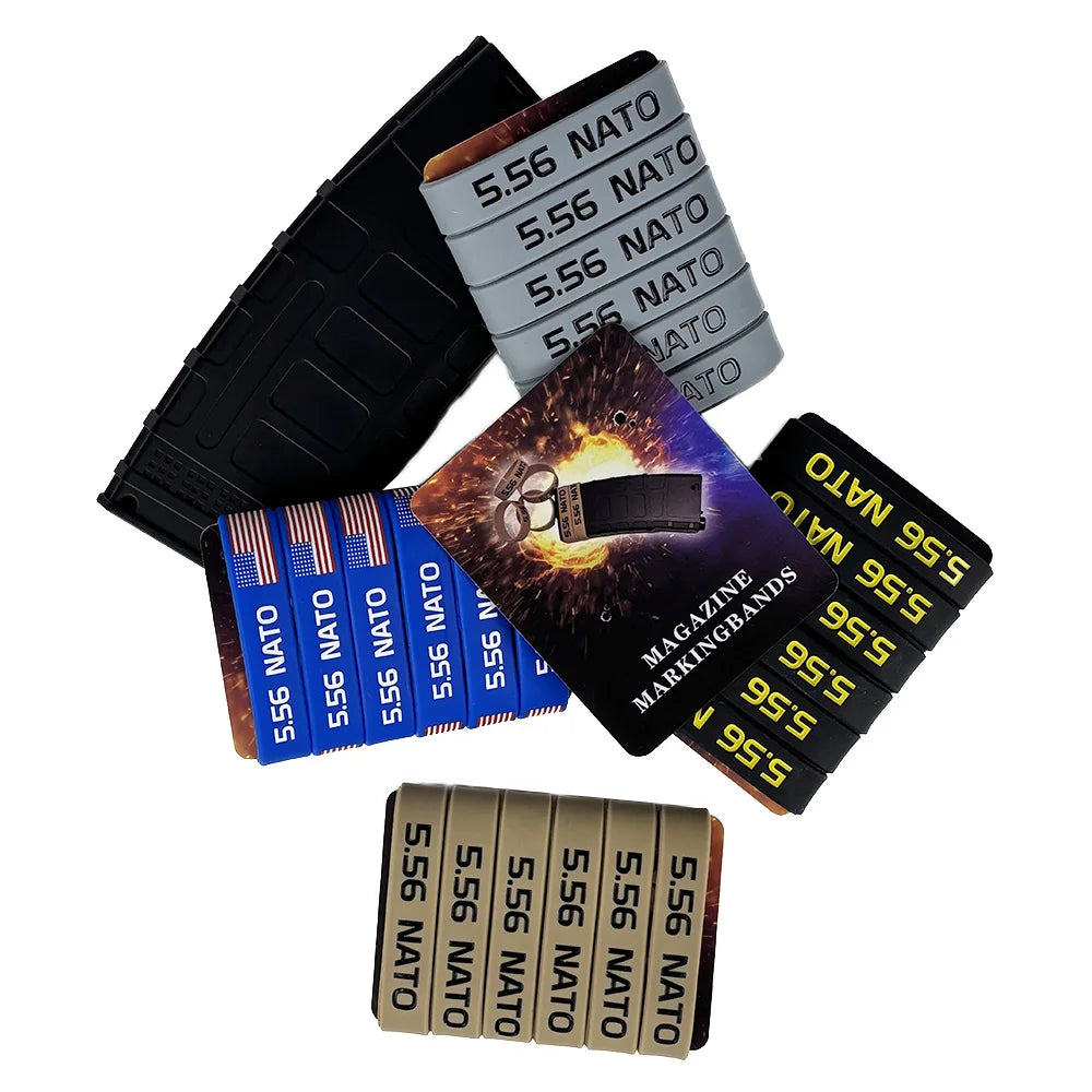 6 Pack Magazine Marking Band for 5.56 Nato Magazine Marking Rubber Band Anti-slip Convenient Identification for Gun Safety