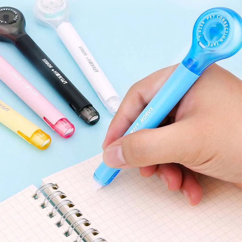 Kawaii Correction Creative Pen Shape Correction Tape Cute Colorful Corrector Tape Error Correction Tools Stationery 5mm*6m