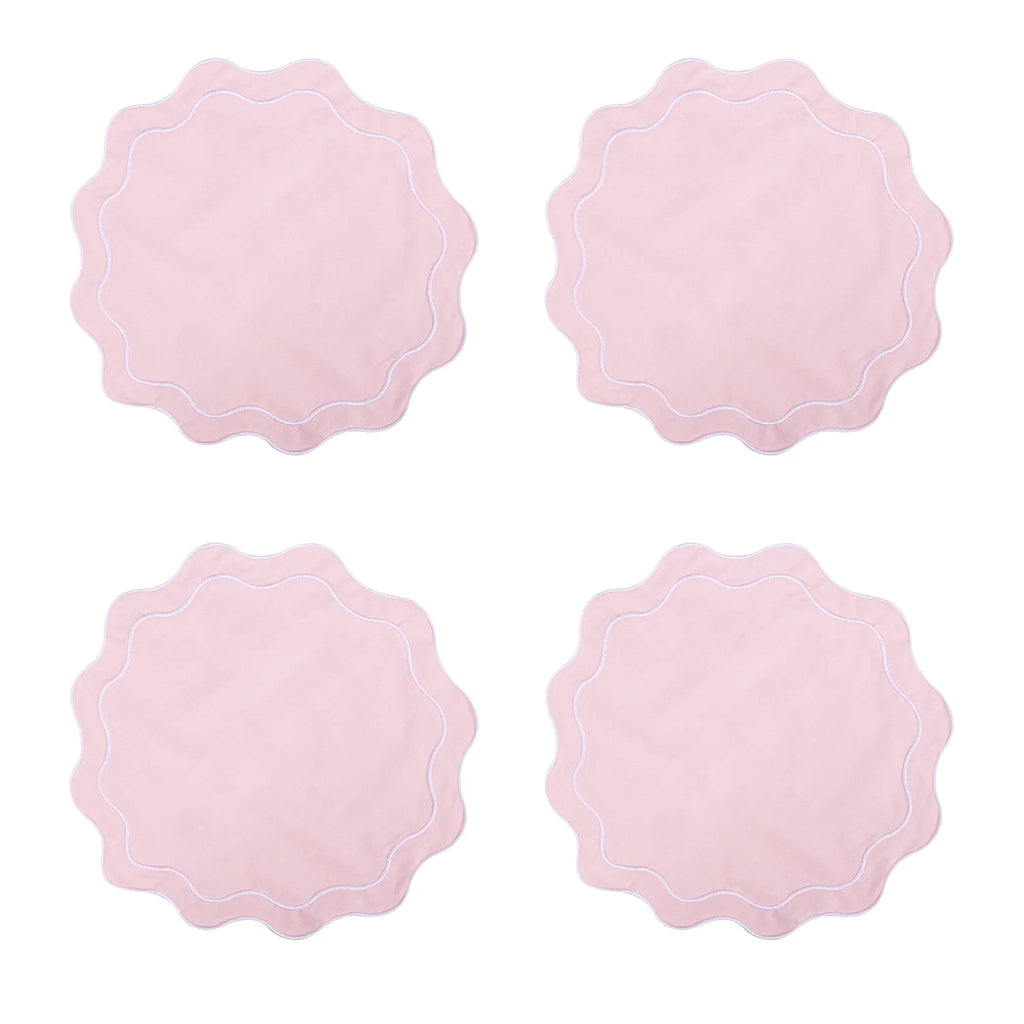 4PCS Cotton Napkins With Wavy Edge Embroidery Suitable for Dinner Wedding Hotel Christmas