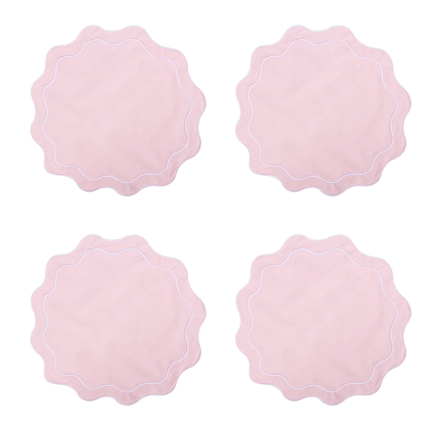 4PCS Cotton Napkins With Wavy Edge Embroidery Suitable for Dinner Wedding Hotel Christmas