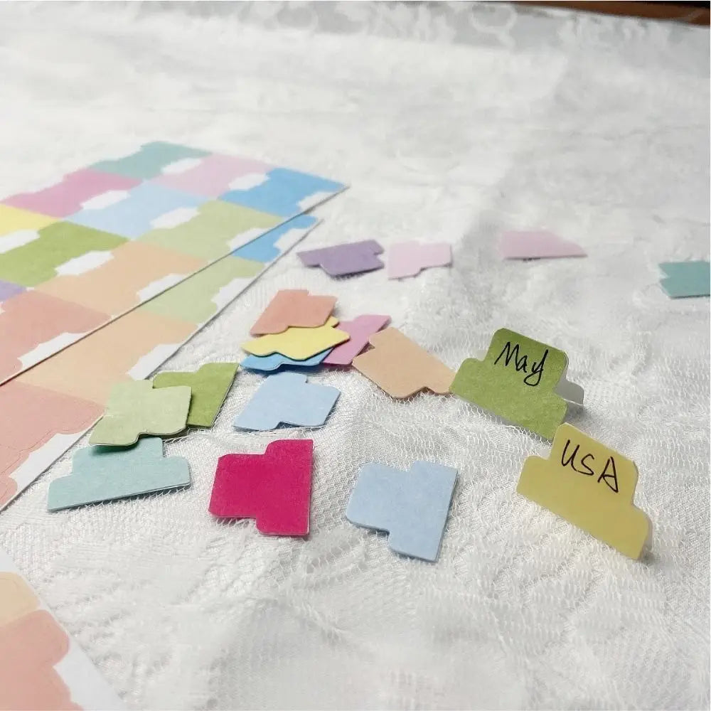 60/120Pcs File Tabs Flags Index Label Sticker Personalized Planner Office Stationery Self-adhesive Paper Tabs Repositionable