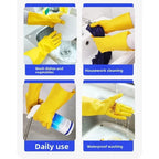 Natural Latex Gloves,Rubber,Household Kitchen Dishwashing And Laundry Car Wash,Thickened Acid And Alkali Resistant Latex Gloves