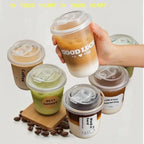 Disposable Iced Coffee Cups with Lids - Leakproof Clear Plastic Tumblers for Cold Drinks, Bubble Tea, Smoothies & Takeaway