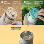 Tyeso 600/750/900/1050/1200ML Stainless Steel Thermos Bottle Car Coffee Cup Sports Water Bottles Keeps Cold and Heat Thermal Mug