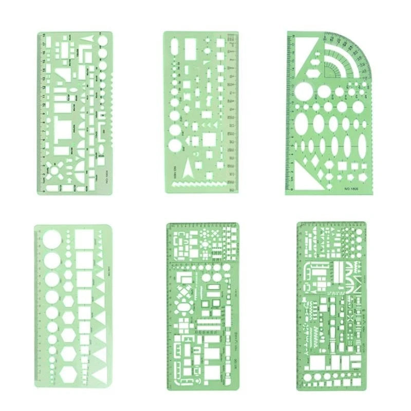 Geometric Drawing Template Rulers Set for Building Formwork Designing Stationery