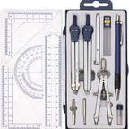 13PCS Geometry Precision Drawing Tool Metal Geometry Kit Set Math Compass Drawing Tool for Kids Engineers Students Fast Shipping