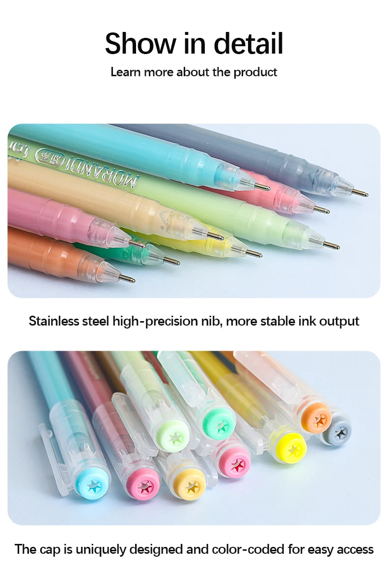 105Color Hand Account Gel Pen Languo Morandi Retro Pen Large-Capacity Color Handbook Pen For Student Painting Graffiti Writting