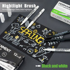 3/6/12 Pcs Waterproof Marker Pen White Black Inks  2mm Tip For Rock Painting Stone Ceramic Glass Wood Tire Fabric Metal Canvas