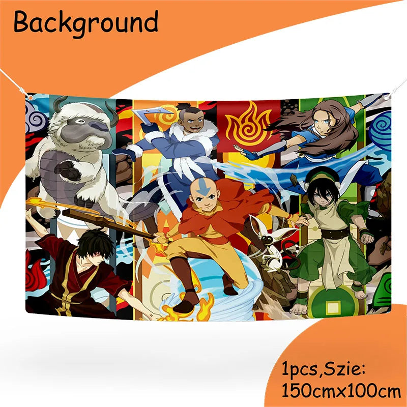 Avatar Korra Mako Cartoon Birthday Party Supplies Plate Cup Tablecloth Balloon for Girls Disposable Tableware Decor Supplies Set