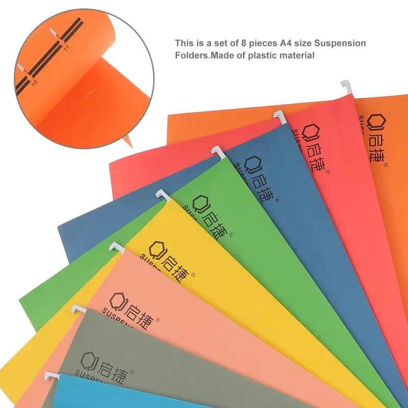 8 Pcs A4 Size Thick Paper Suspension Folders Hanging Files Office Storage ganizer Records Financial Documents Filing