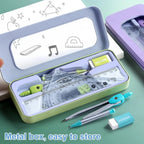 Student compass Protractor clear scale accurate mathematical geometry games school stationery 7 pieces per set