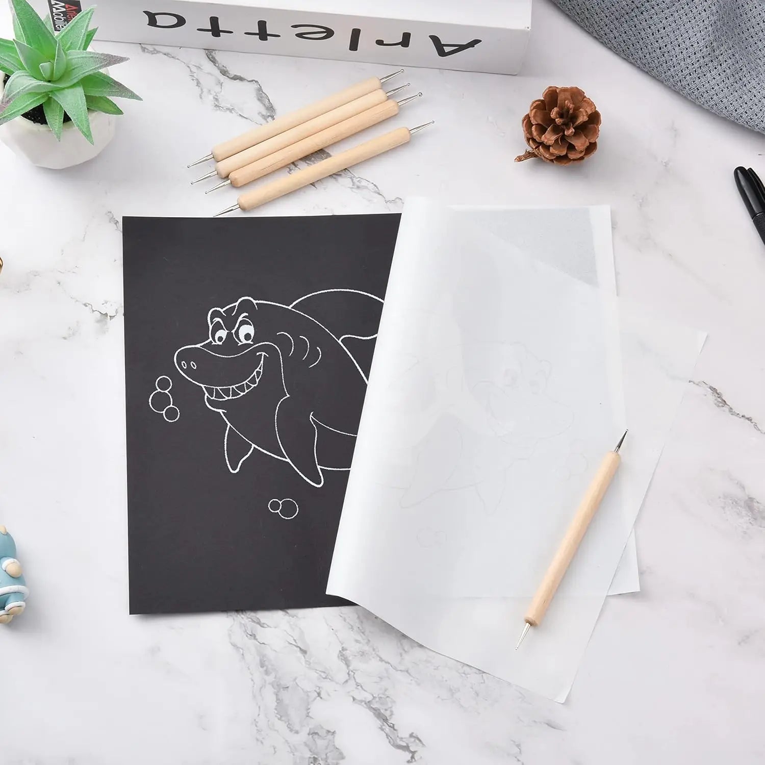 30/100pcs A4 Graphite Transfer Paper Tracing Painting Sheets White Copy Graphite Paper for Drawing Patterns Sketch Canvas Fabric