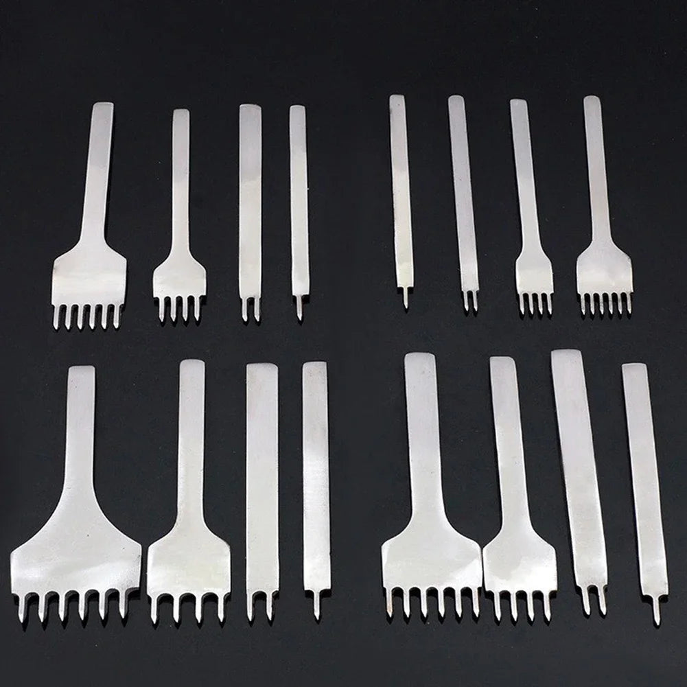DIY Leather Craft Punching Hole Tool Leather Stitching Sewing Punches 1+2+4+6 Leather craft Spacing Punch Tools 3/4/5/6mm