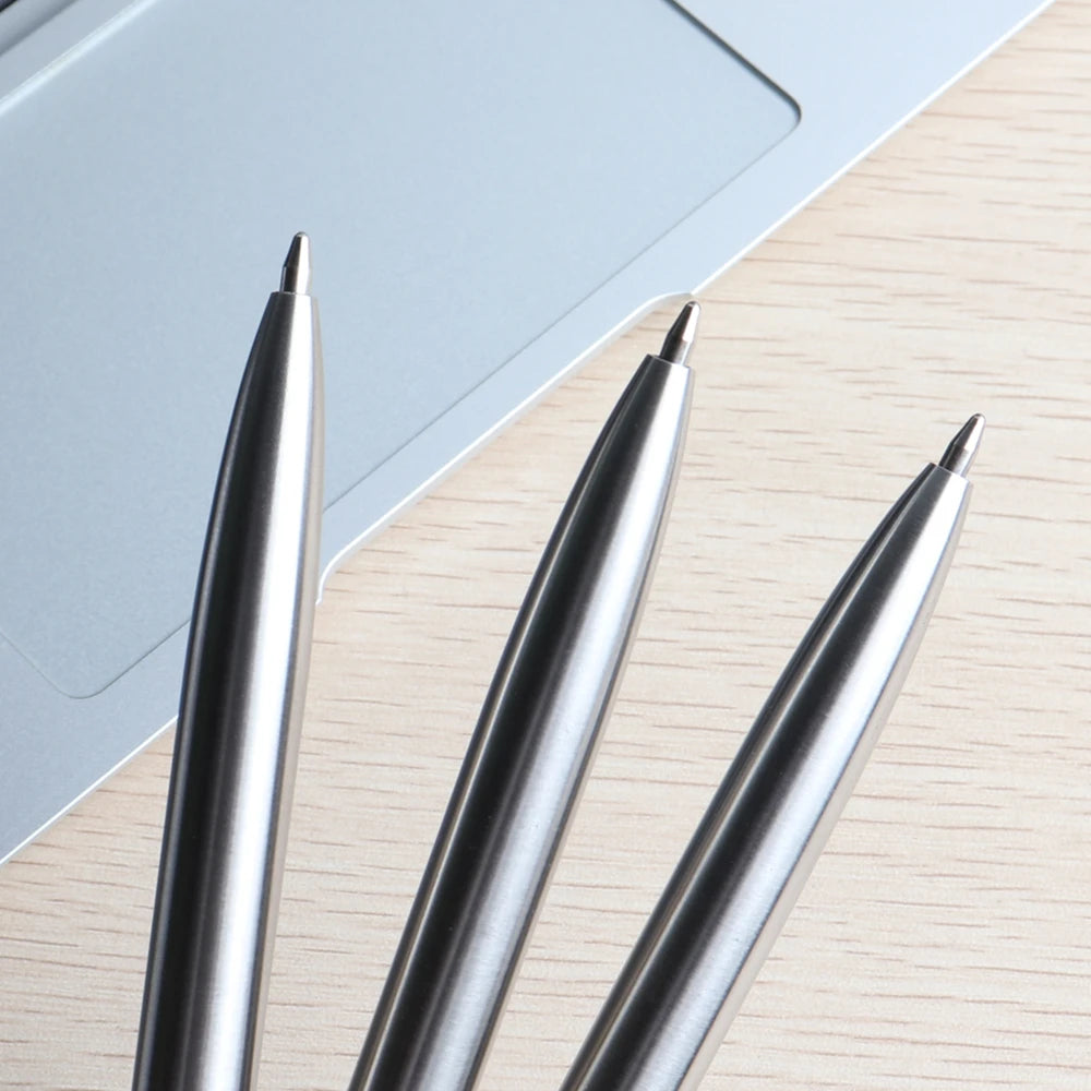 10 Pcs/Set Metal Ballpoint Pens Automatic Ball Pen G2 Refill Black Blue Ink For School Office Stationery Supplies Writing 0.7mm