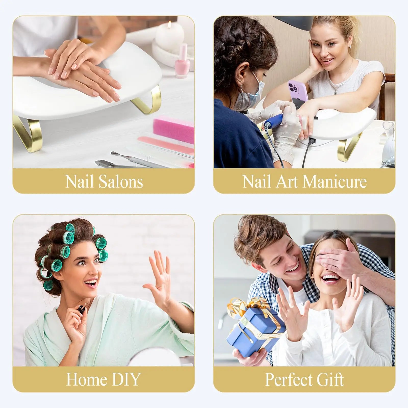 Nail Arm Rest with Rotating Phone Holder, Arm Rest for Nails Tech, PU Leather Nail Tech Arm Rest, U-Shaped Hand Rest