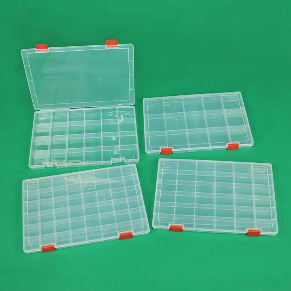 15/24/36/48 Grids Clear Box Thickened Transparent Plastic Jewelry Elastic Band Storage Box Display Organizer Tool Storage Case