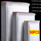 10-50Pcs Bubble Envelopes White Foam Shipping Bags Poly Bubble Mailers Pad Self Seal Packing Bags for Magazine 11cm 15cm 23cm