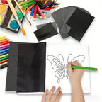 50Pcs A4 Black Graphite Copy Paper Carbon Paper Pattern Letters Erasable Tracing Paper Copy Paper Reusable Image For Office Use