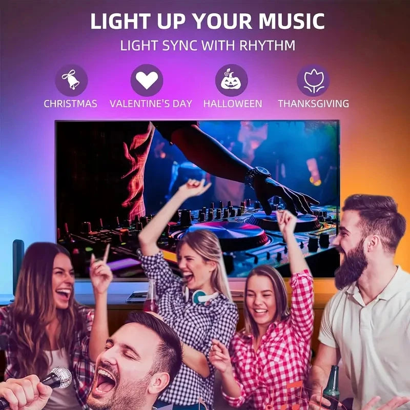 Tv Ambient Backlight 5V Usb Rgbic Led Light Strip With Camera 3.8M 5M App Smart Lighting Screen Color Synchronization Game Lamp